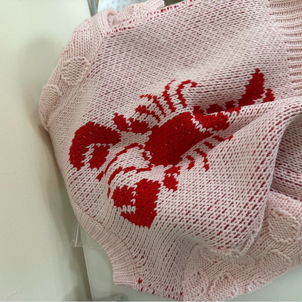 Baileyrose Baby Pink Red Lobster Sweater S - Picture 4 of 4